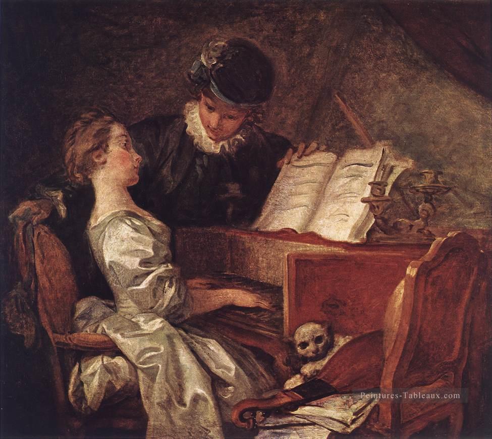 Leçon de musique Rococo hédonisme érotisme Jean Honoré Fragonard Peintures à l'huile